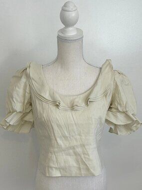 ANTONIO MELANI Cream Ruffle Blouse
